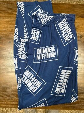 Dunder Mifflin The Office Navy Logo Lounge Pants Mens Medium
